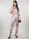 WOMEN'S SWISS SATIN PRINTED SHIRT WITH TROUSERS CO-ORDS SET