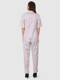 WOMEN'S PRINTED SHIRT WITH TROUSERS COTTON CO-ORDS SET