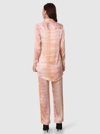 WOMEN'S SATIN PRINTED SHIRT WITH TROUSER CO-ORDS SET