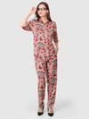 WOMEN'S PRINTED SHIRT WITH TROUSERS RAYON CO-ORDS SET