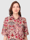 WOMEN'S PRINTED SHIRT WITH TROUSERS RAYON CO-ORDS SET