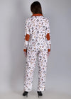 WOMEN'S BULL HORN MIX PRINT SHIRT WITH TROUSER RAYON CO-ORD SET