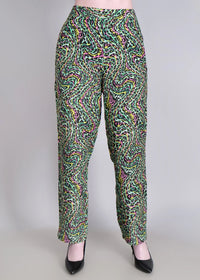 WOMEN'S LEOPARD PRINT SHIRT WITH TROUSERS RAYON CO-ORDS SET