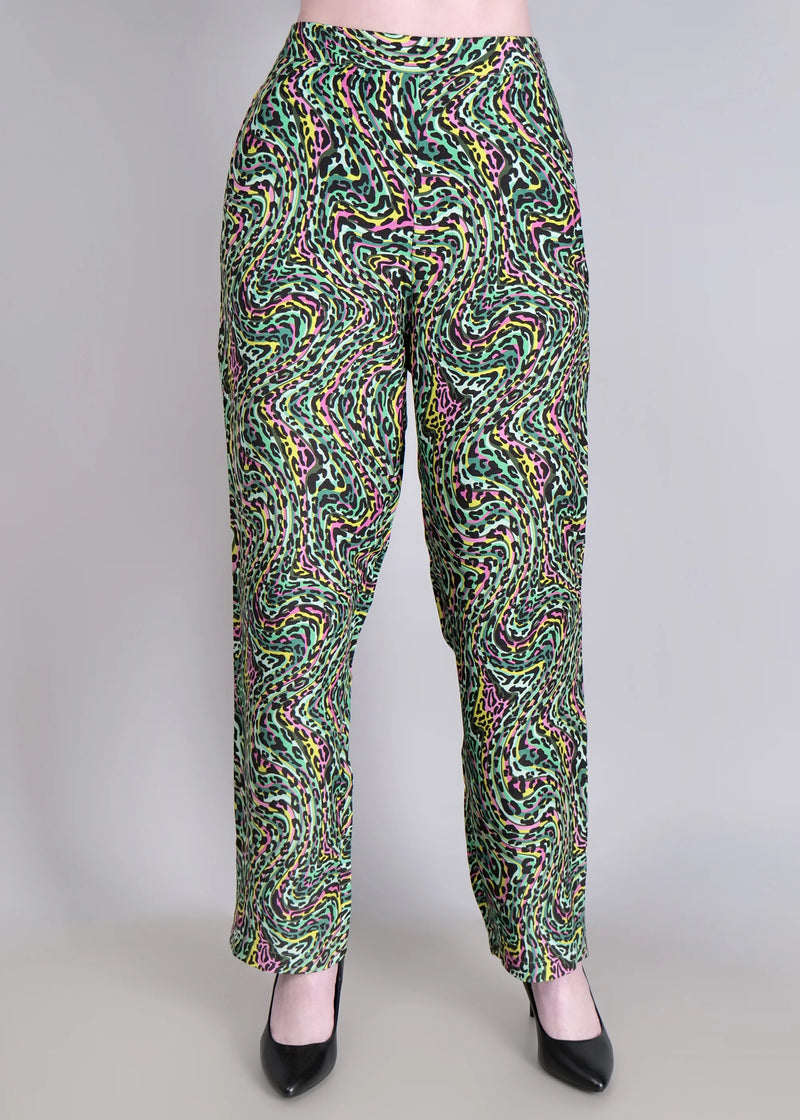 WOMEN'S LEOPARD PRINT SHIRT WITH TROUSERS RAYON CO-ORDS SET