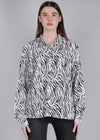 WOMEN'S ZEBRA PRINT RAYON SHIRT