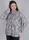 WOMEN'S ZEBRA PRINT RAYON SHIRT