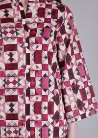 WOMEN'S GEOMETRIC PRINT PURE COTTON TOP