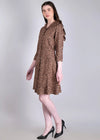 WOMEN'S LEOPARD PRINT MINI SHIRT RAYON DRESS