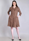WOMEN'S LEOPARD PRINT MINI SHIRT RAYON DRESS