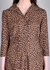 WOMEN'S LEOPARD PRINT MINI SHIRT RAYON DRESS
