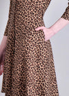 WOMEN'S LEOPARD PRINT MINI SHIRT RAYON DRESS