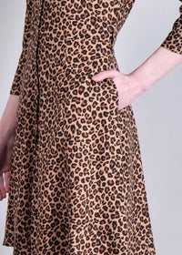 WOMEN'S LEOPARD PRINT MINI SHIRT RAYON DRESS