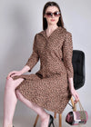 WOMEN'S LEOPARD PRINT MINI SHIRT RAYON DRESS