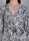 WOMEN'S ZEBRA PRINT A-LINE RAYON MIDI DRESS