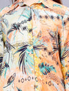 WOMEN'S TROPICAL PRINTED HIGH LOW SHIRT WITH  TROUSERS RAYON CO-ORDS SET