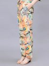 WOMEN'S TROPICAL PRINTED HIGH LOW SHIRT WITH  TROUSERS RAYON CO-ORDS SET