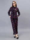 WOMEN'S IKAT PRINTED SHIRT WITH TROUSERS RAYON CO-ORDS SET